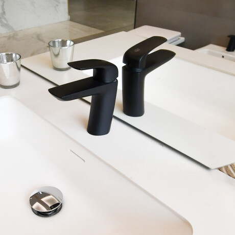 Griferia De Lavatorio Linea Epuyen Fv Monocomando Negro Sin Desague NEGRO