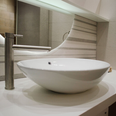 Bacha Ovalada De Loza Blanca Para Apoyar 63,5X41,5X15 000