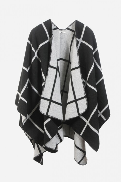 Capa lineal cuadrillé negro