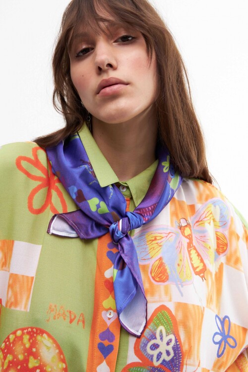 Pañuelo insectos azul