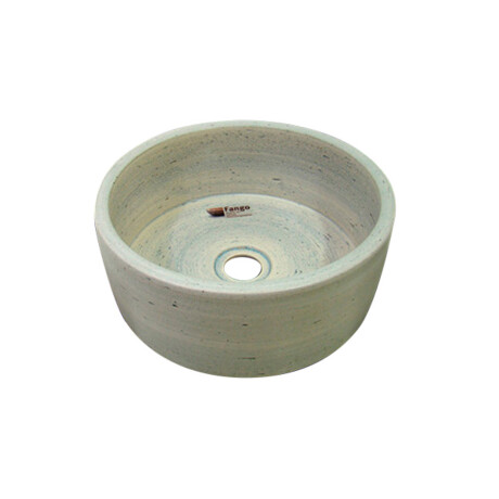 Bacha Artesanal Redonda De Fango Gris Para Apoyar 30 Diá. X13 000
