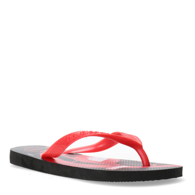 Sandalia de Niños Havaianas Top Marvel Logomania Negro - Rojo - Rojo Rubi