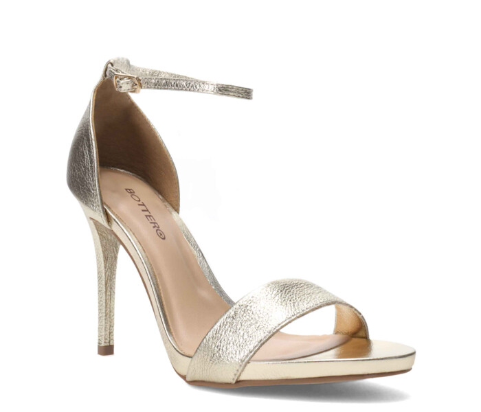 Sandalia de Mujer Bottero con pulsera y taco fino Dorado