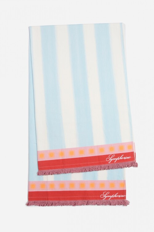 PREVENTA Pareo rayado celeste