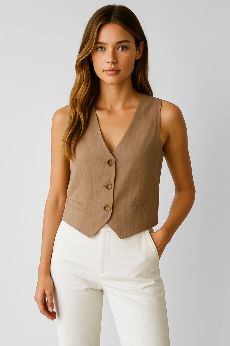 Chaleco Dounkan Beige Oscuro