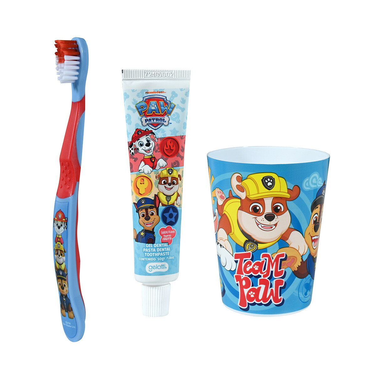 PACK PAW PATROL VASO+CEPILLO+CREMA DENTAL 