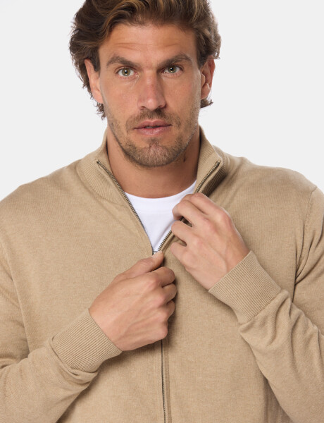 CAMPERA TEJIDA DE ALGODON Beige