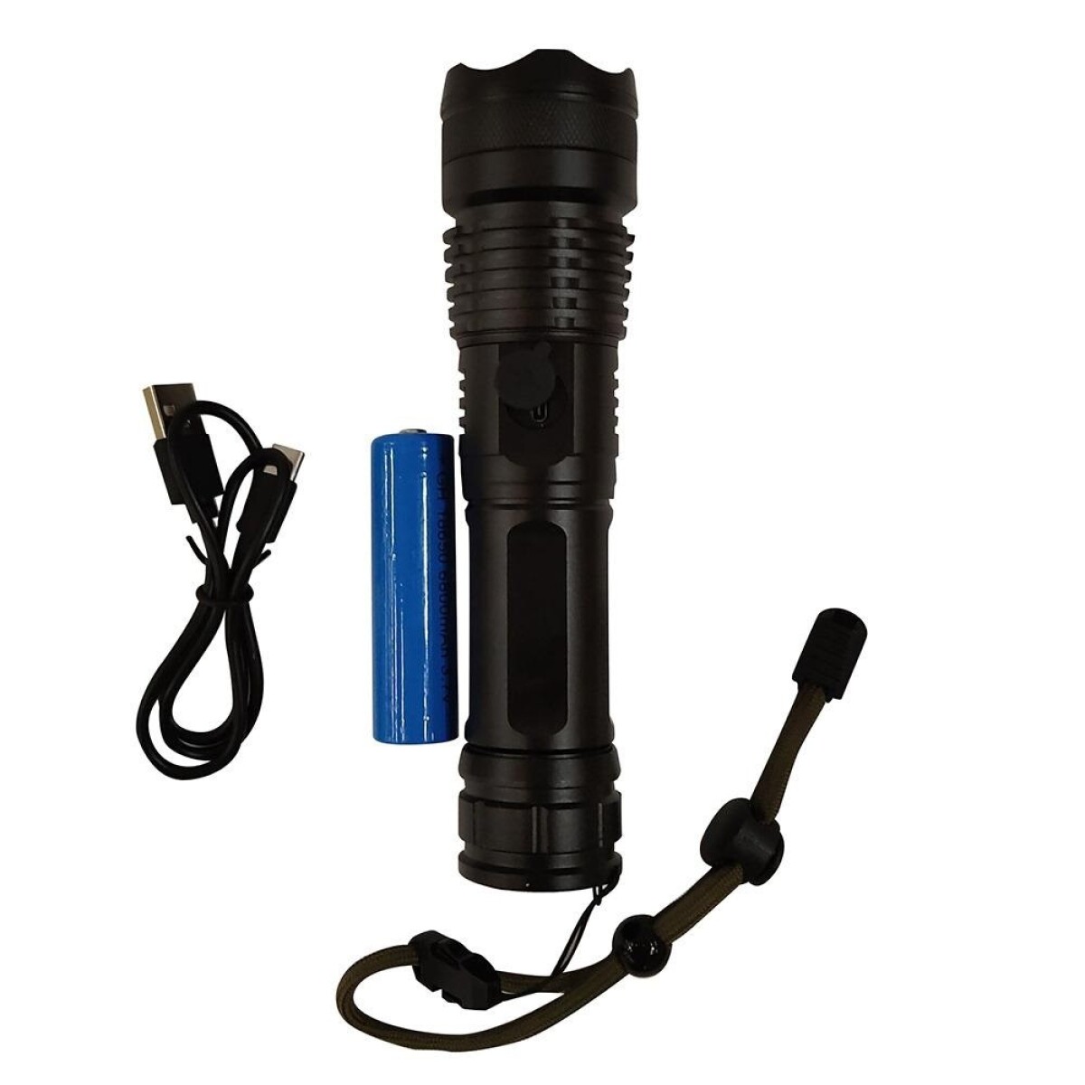 Linterna mediana aluminio con zoom carga USB 