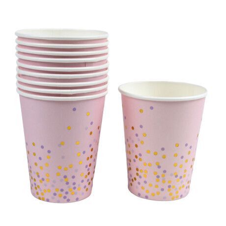 Vaso de papel metalizado x 10 piezas 3 diseños Vaso de papel metalizado x 10 piezas 3 diseños