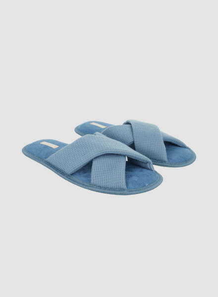 Pantufla waffle Celeste antique