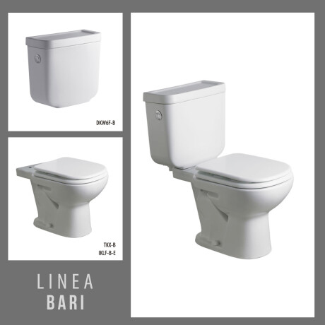 Juego Completo De Loza Ferrum Bari. Incluye Inodoro, mochila y tapa. BLANCO