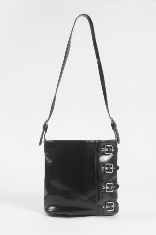 Cartera bandolera hebillas negro