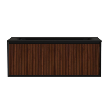 MUEBLE EN MDF 120X46X45 ROBLE OSCURO CON BACHA NEGRO MATE GAMAS DE MARRON
