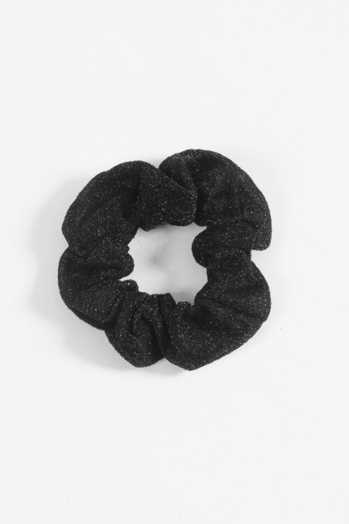 Gomita scrunchie lurex negro