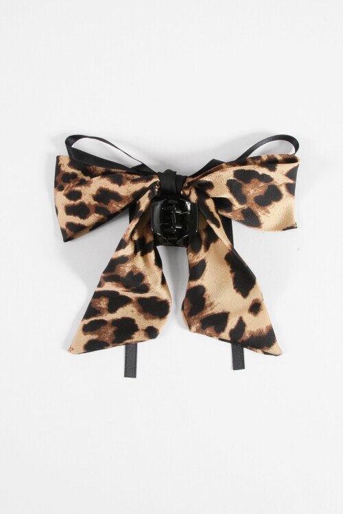 Broche moña lazo animal print