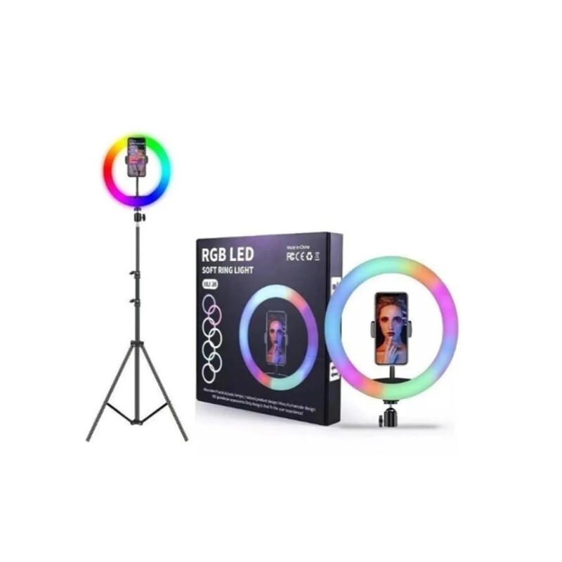 ANILLO DE LUZ LED SELFIE 26CM RGB C/TRIP ANILLO DE LUZ LED SELFIE 26CM RGB C/TRIP