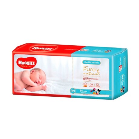 Pañales Huggies Natural Care Rn 34 Unidades 001