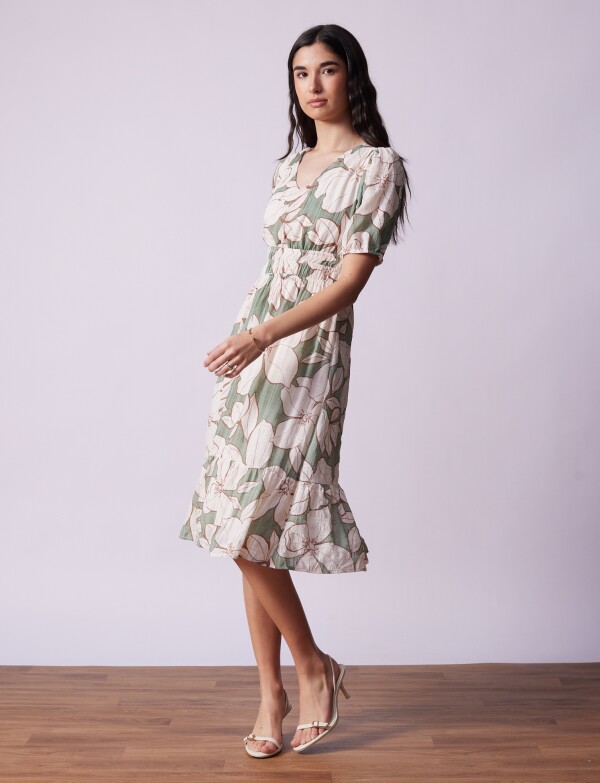 Vestido Flores VERDE/MULTI