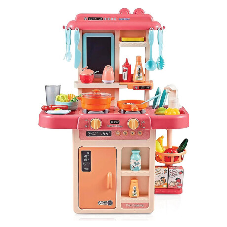 Juego Cocina Infantil Sonido Luz Canilla Agua 36 Accesorios Rosa