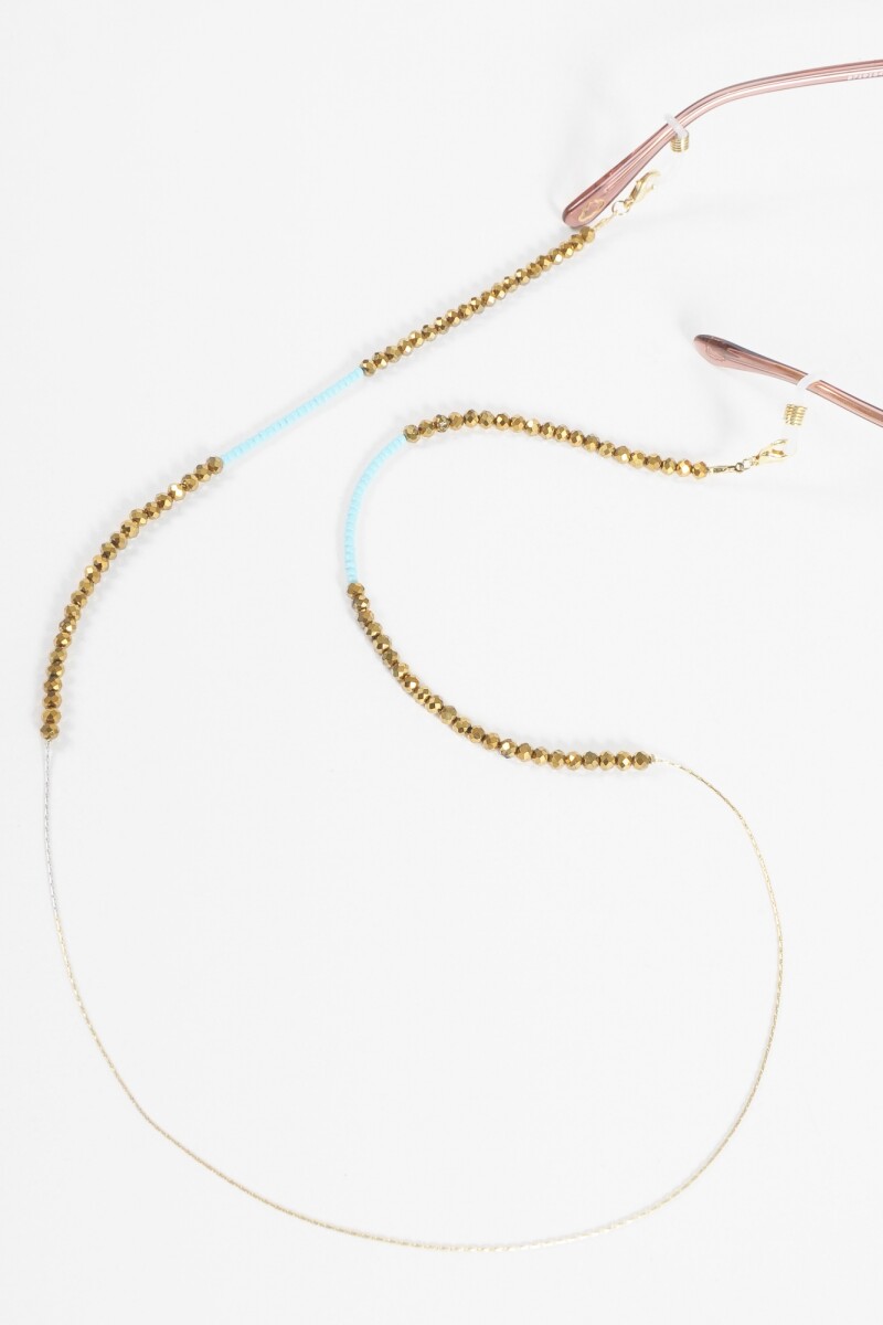 Correa para lentes mostacillas dorado