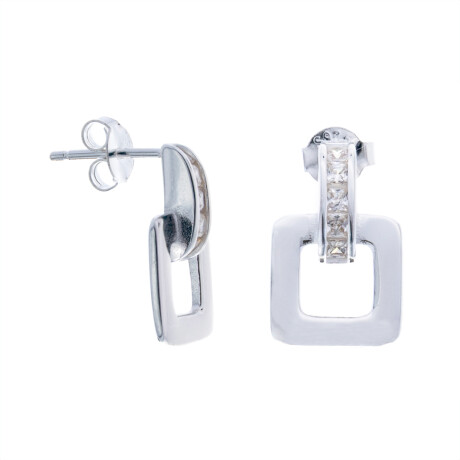 PAR DE CARAVANAS DE PLATA 925 CON CIRCONIAS. PAR DE CARAVANAS DE PLATA 925 CON CIRCONIAS.