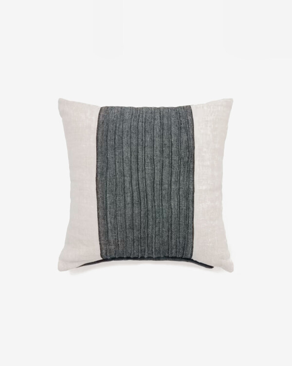 Almohadón plisada Zoren 100% lino color verde 50 x 50 cm