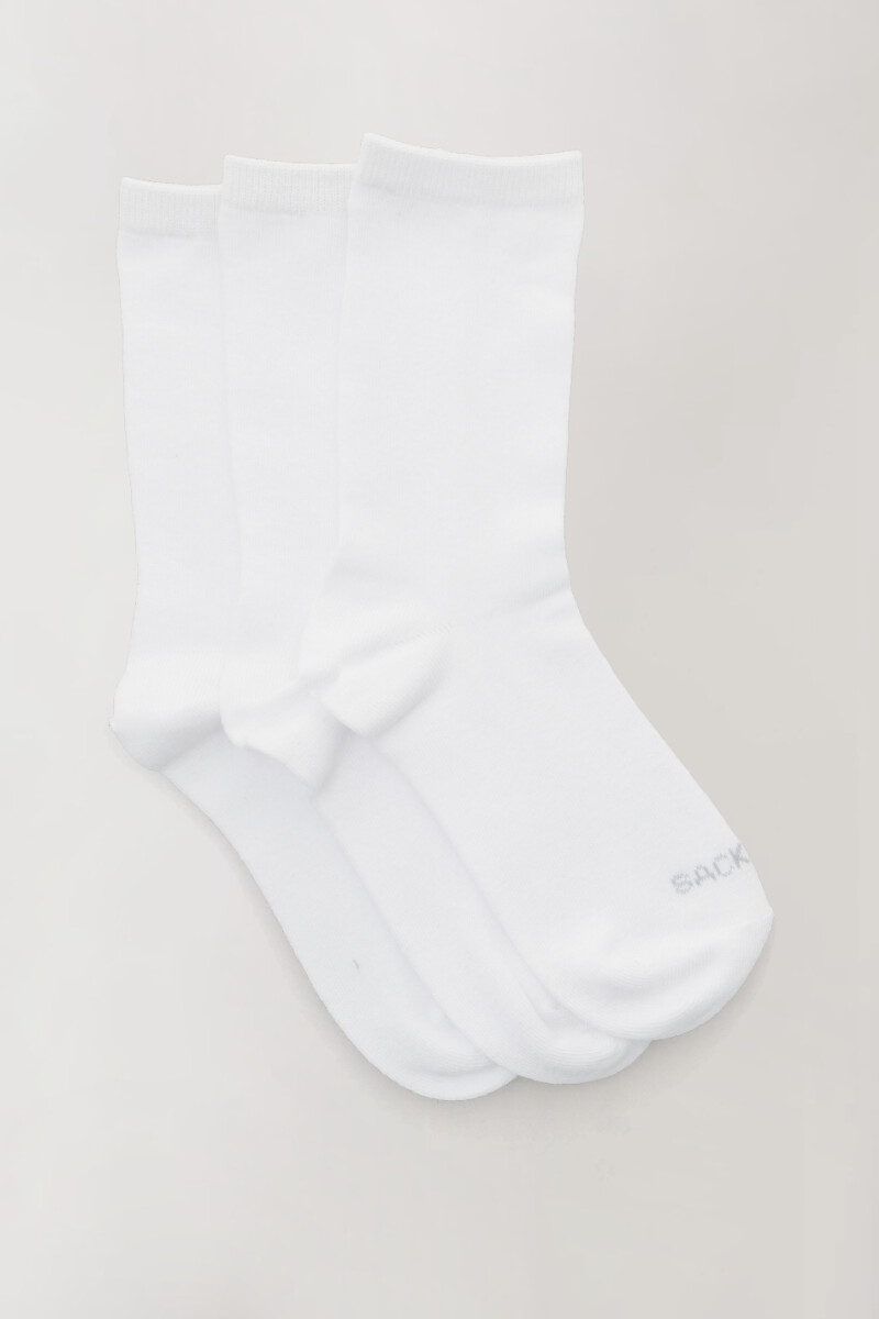 Pack x3 crew lisas niños jk Blanco