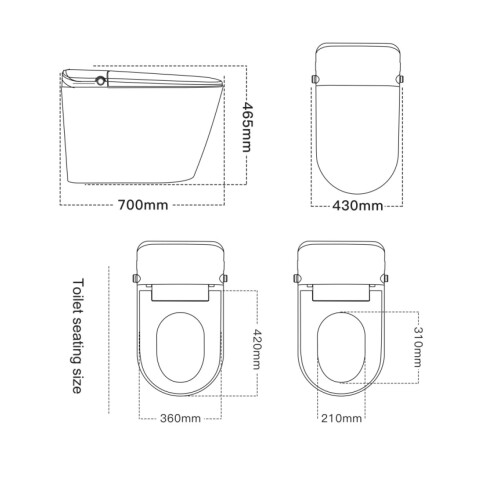 INODORO INTELIGENTE CON TANQUE INTEGRADO - SERIE VENEZIA BLANCO