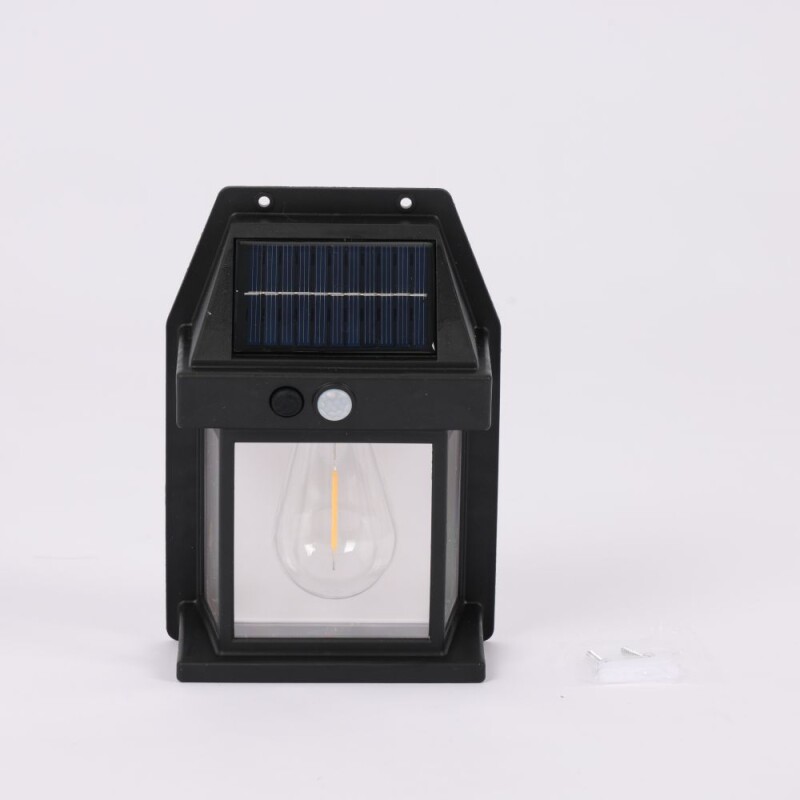 Lámpara Farol Led De Pared 888 Carga Solar Negro Lámpara Farol Led De Pared 888 Carga Solar Negro