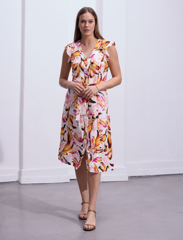 Vestido Camisero Printed BLANCO/MULTI