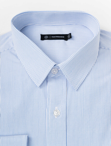 Camisa m/l fantasía azul