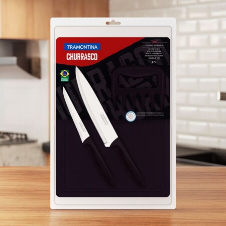 JUEGO DE CUCHILLOS PLENUS TRAMONTINA 4PZS NEGRO