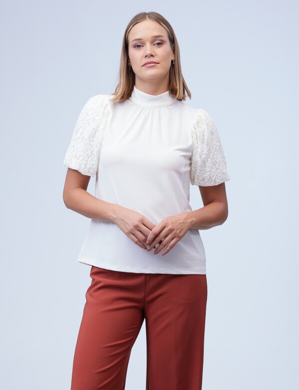 Blusa Manga Encaje CRUDO