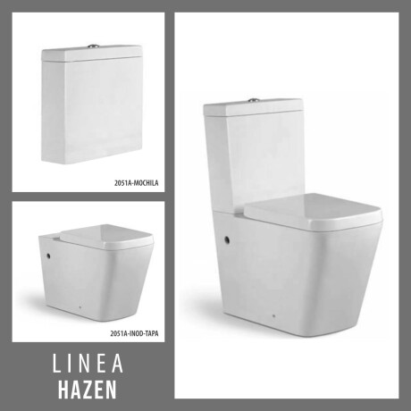 Juego De Inodoro, Tapa Cierre Suave Y Mochila, Linea Hazen, Aqualia 000