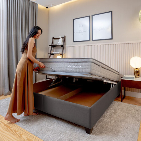 Cama baúl FLAT Gris - 1 PLAZA