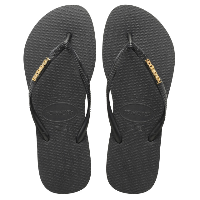 Sandalia de Mujer Havaianas Slim Logo Metallic Negro - Dorado