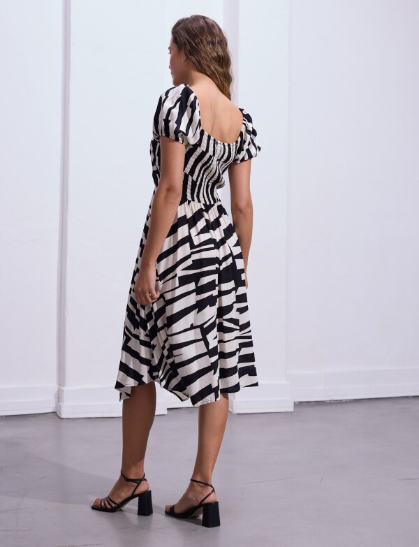 Vestido Printed NEGRO/CRUDO