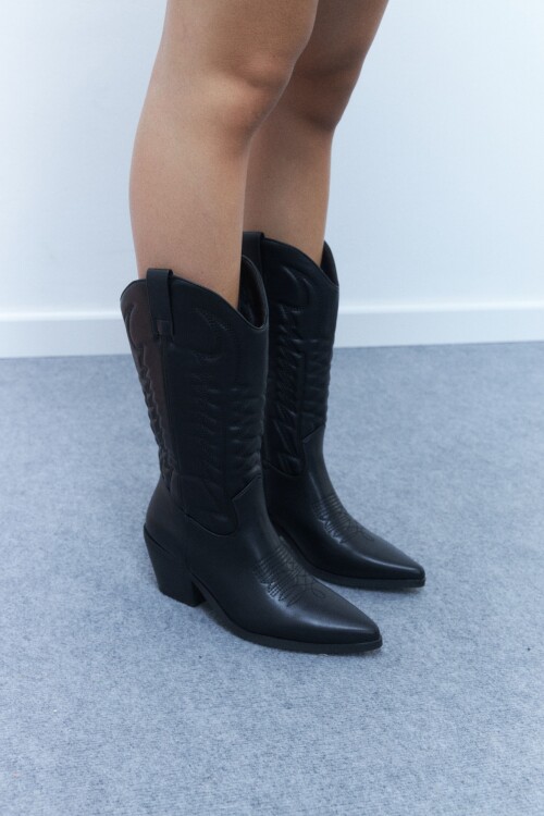 Botas tejana negro