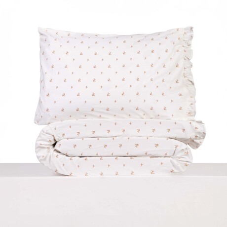 JGO SÁBANAS ALGODON NATURAL-BEIGE FLOR ARENA