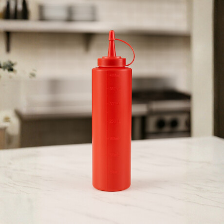 Pomo para Salsa de Plástico Rojo 400 ml Pomo para Salsa de Plástico Rojo 400 ml
