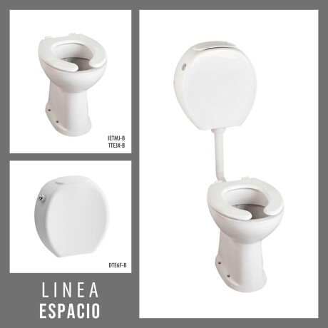 Juego De Inodoro, Tapa Y Mochila. Ferrum Linea Espacio Para Discapacitados. BLANCO