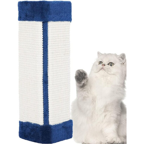 Rascador Gato Sillon Amurar Pared Tornillos Pom Pom Grande Variante Color Azul