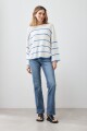 Sweater cinta rayado azul regata