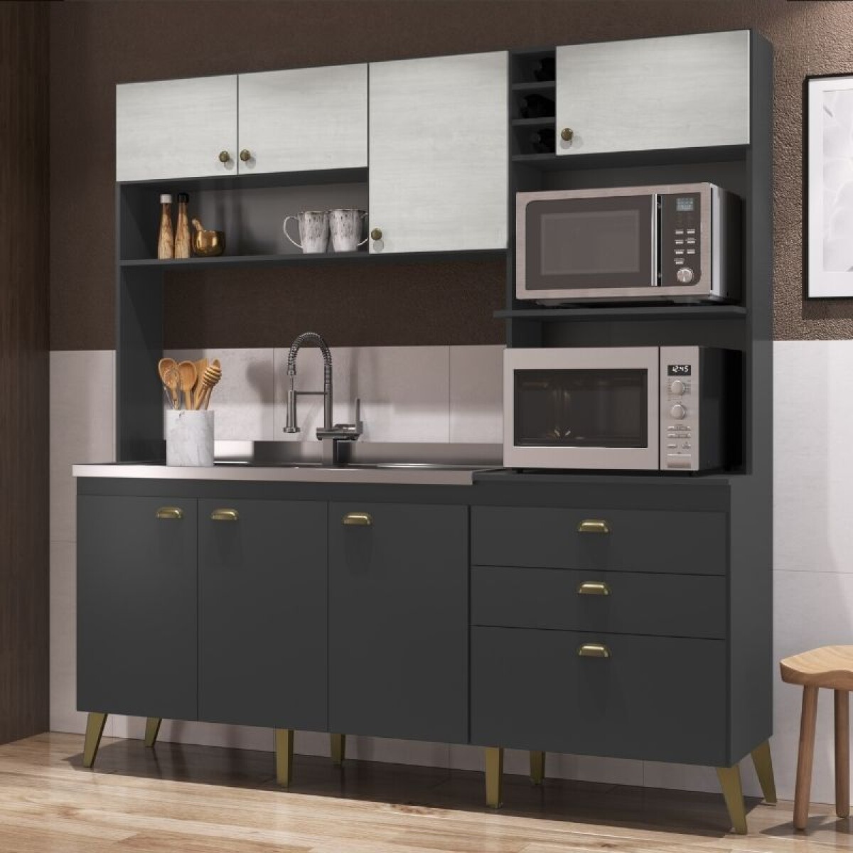 COCINA COMPACTA DONNA - GRAFITTO 