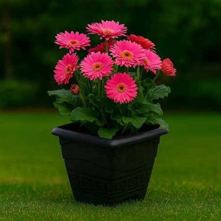 MACETA CUADRADA 6 LITROS NEGRA REF 0291 NEGRO