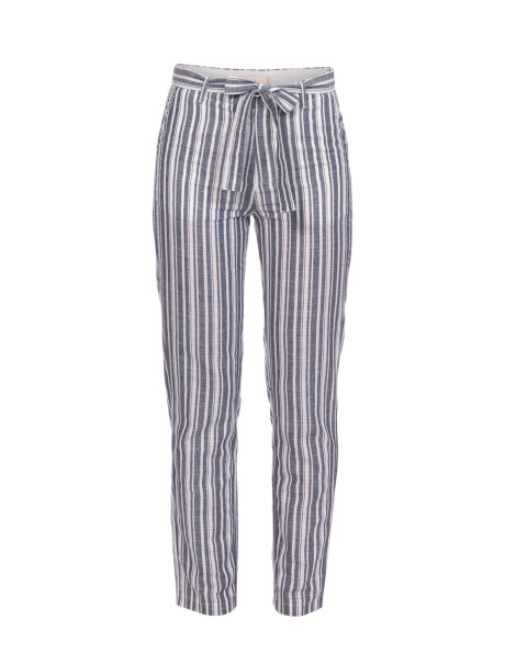 Pantalon Lino rayado azul