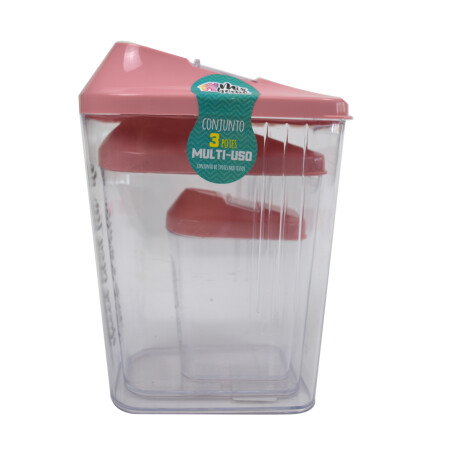 Recipiente, set de 3 piezaa multiuso tipo yerbera Recipiente, set de 3 piezaa multiuso tipo yerbera