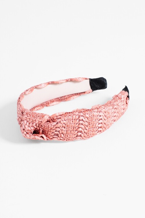 Vincha rígida rafia lacre