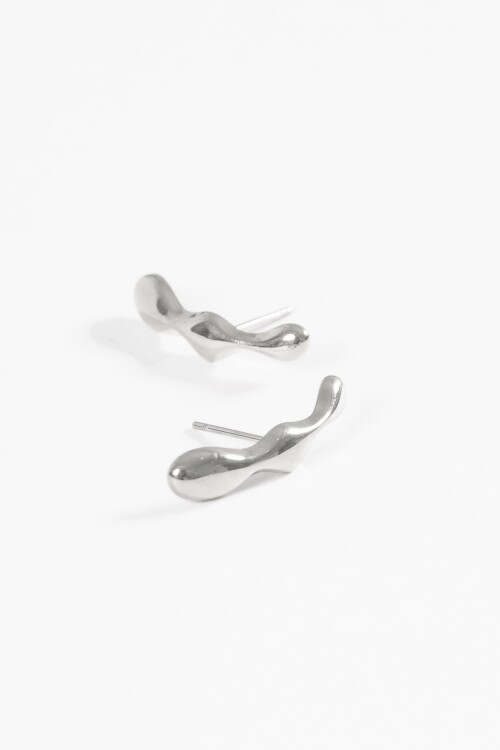 Aros pasante acero irregular plateado