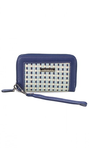 BILLETERA LORENZA TELAR RAYADO CIELO C/AZUL